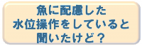 魚に配慮した水位操作をしていると聞いたけど？