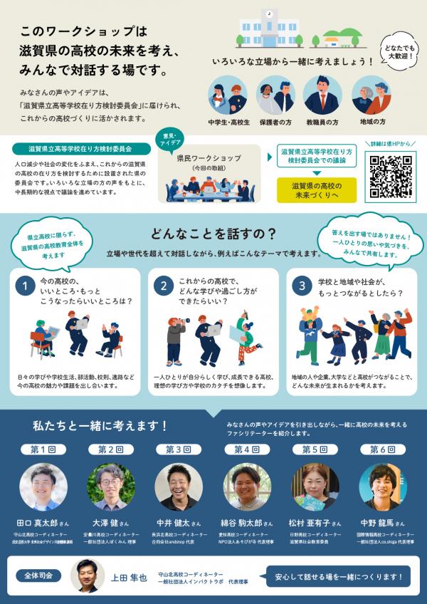 「しがの高校をリ・デザインするワークショップ」チラシ裏