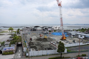 令和7年5月15日（木）の新しい琵琶湖文化館建設地の様子。