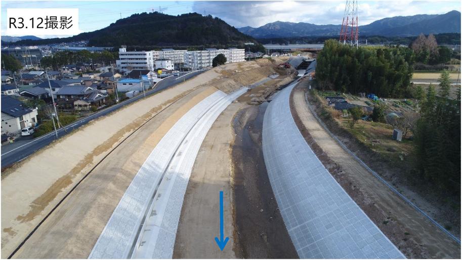 金勝川広域河川改修事業の工事後の画像です。
