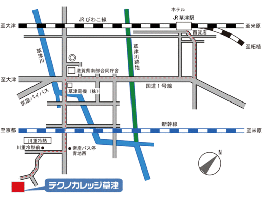 テクノカレッジ草津周辺地図