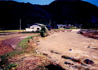 平成2年9月19日に栗栖地先ではんらんしました。