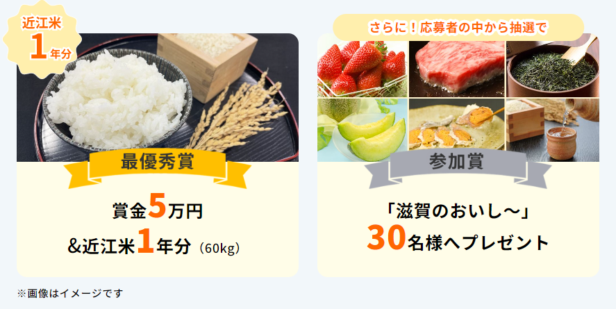 最優秀賞と参加賞の商品