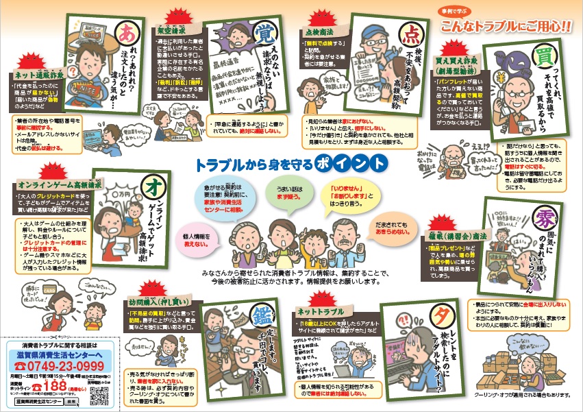 みんなで防ごう消費者トラブル中面