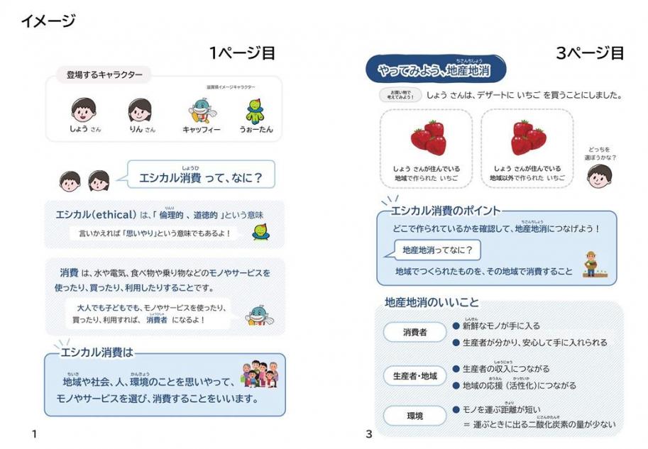 エシカル消費啓発冊子(小中学生向け)イメージ