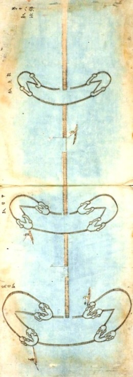 明治時代中期(1890年頃)のエリ漁の絵図(近江水産図譜)
