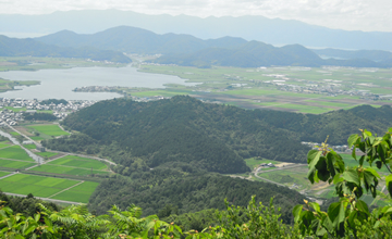 安土城跡と西の湖画像