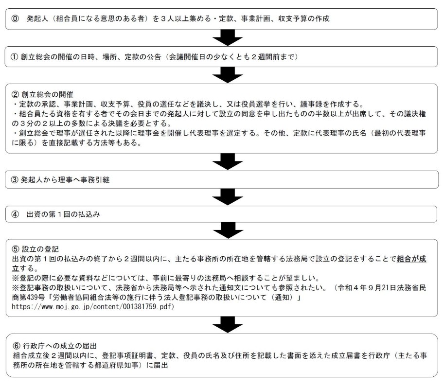 新規設立のフロー図