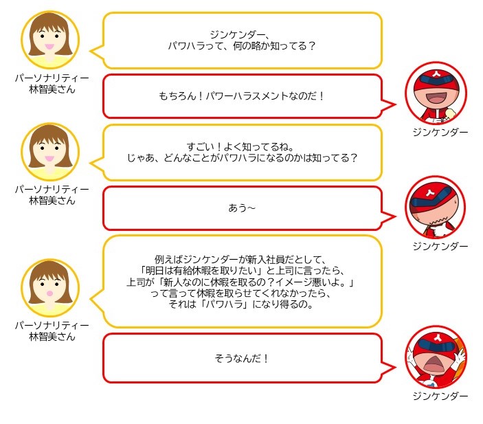 パワーハラスメントについて学んでいる様子