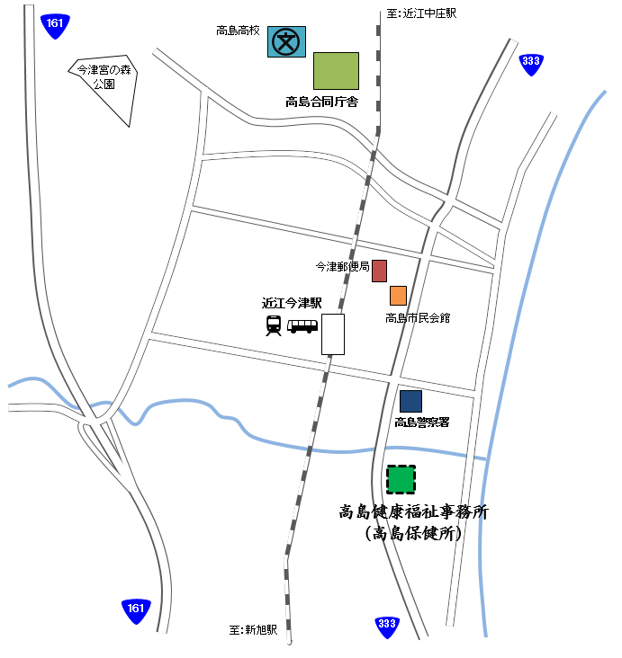 高島健康福祉事務所マップ図