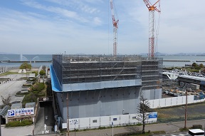 令和8年4月6日（月曜日）の新しい琵琶湖文化館建設地の様子。