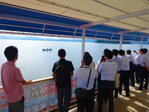 琵琶湖(北湖)湖上視察