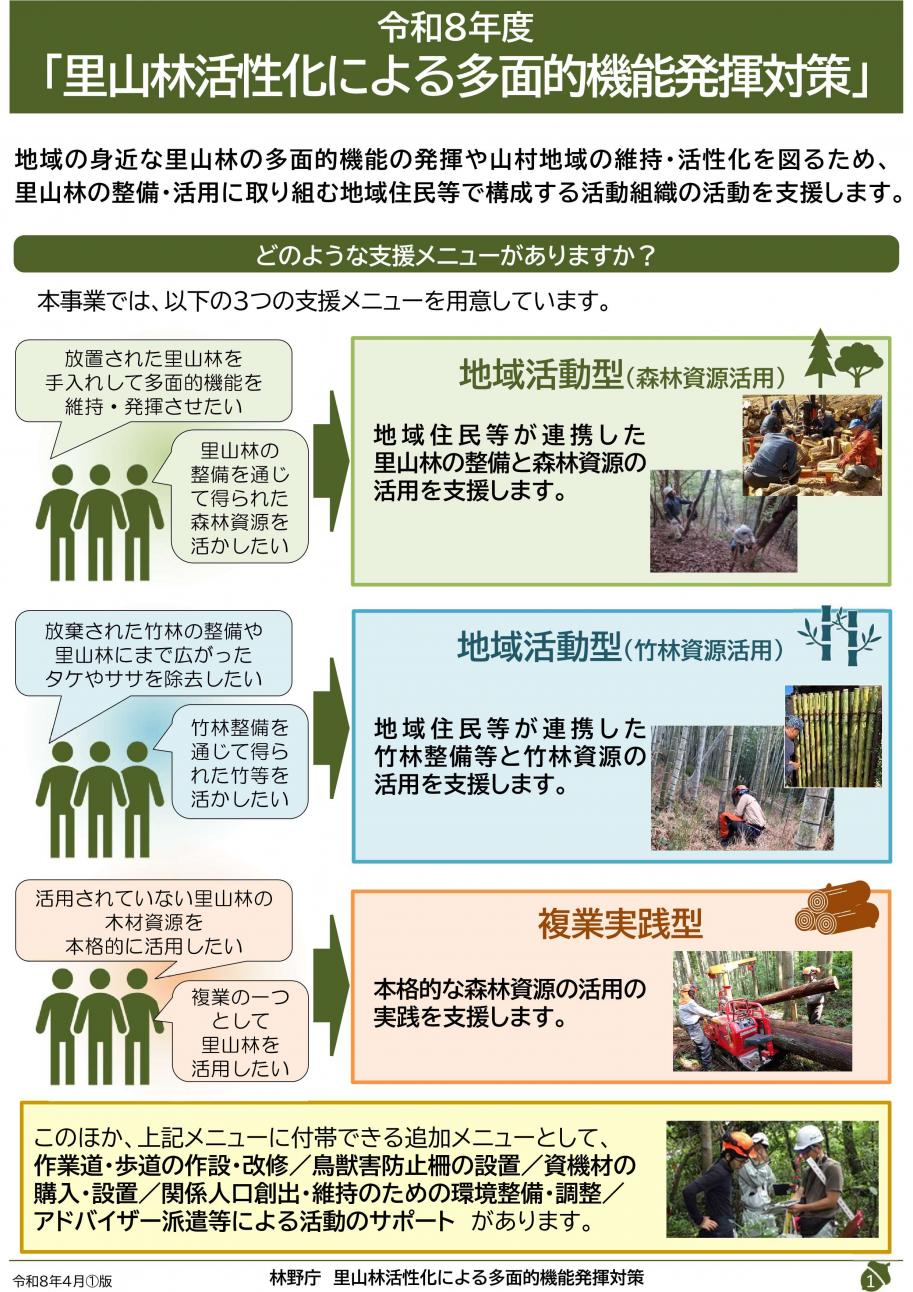 パンフレット_R8里山林活性化による多面的機能発揮対策交付金