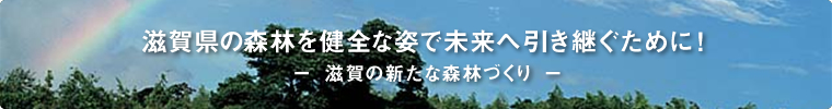 滋賀の森林を健全な姿で未来に引き継ぐために!