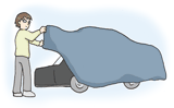 車にはカバーをかぶせ、車内が見えないような工夫をしましょう