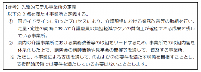 先駆的モデル事業所の定義
