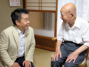 県内男性最高齢者とご対面