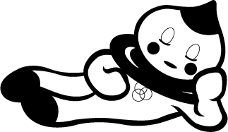 寝る白黒